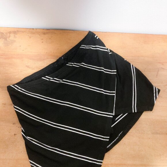 2 FOR $15 Black + White Stripe Mini Skort / Skirt - Picture 12 of 14